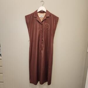 Melissa Lane Dress Vintage 70's Brown Shimmer - Size S